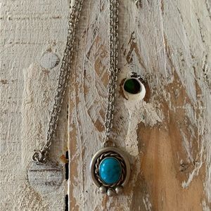 Southwest Sterling Silver and Turquoise Necklace
